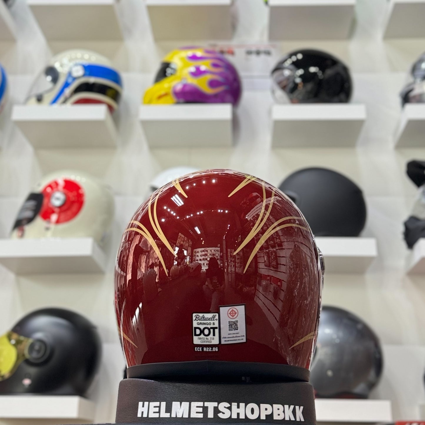 BILTWELL GRINGO S GLOSS GARNET RED FLAMES