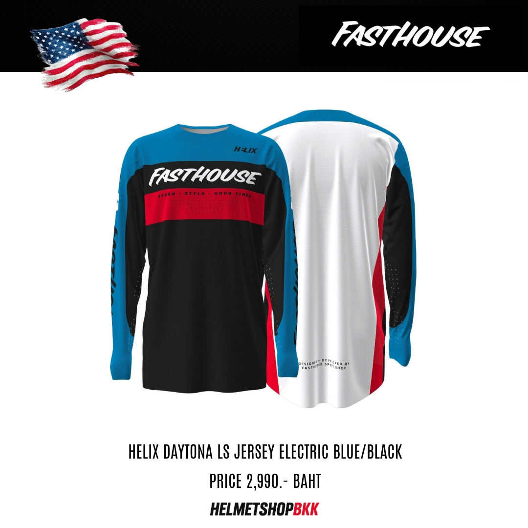 เสื้อแขนยาว FASTHOUSE HELIX DAYTONA LS JERSEY ELECTRIC BLUE BLACK