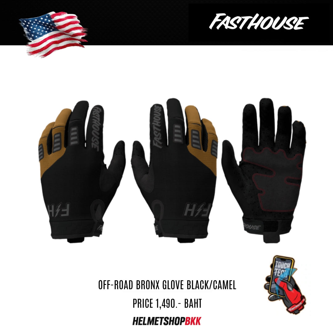 ถุงมือไบท์เกอร์ FASTHOUSE OFF-ROAD BRONX GLOVE BLACK CAMEL