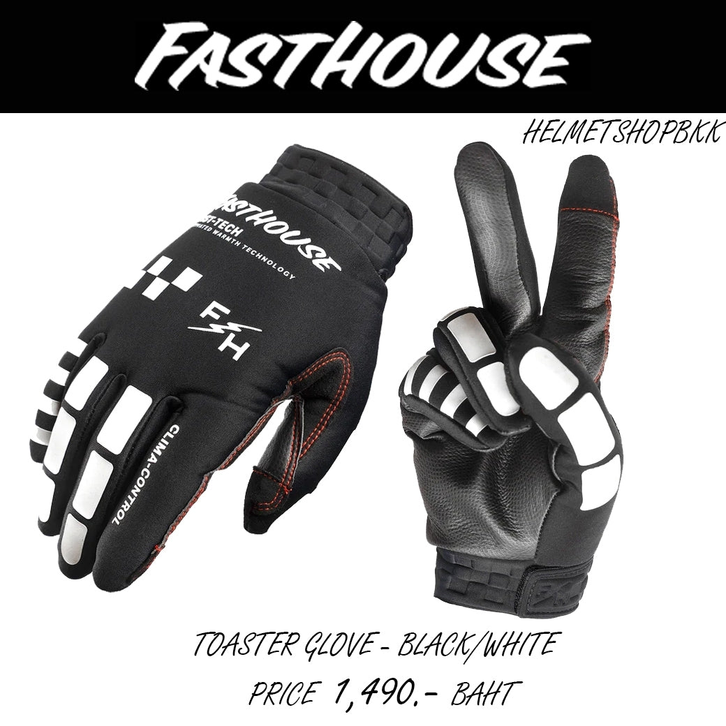 ถุงมือไบท์เกอร์ FASTHOUSE TOASTER GLOVE BLACK WHITE