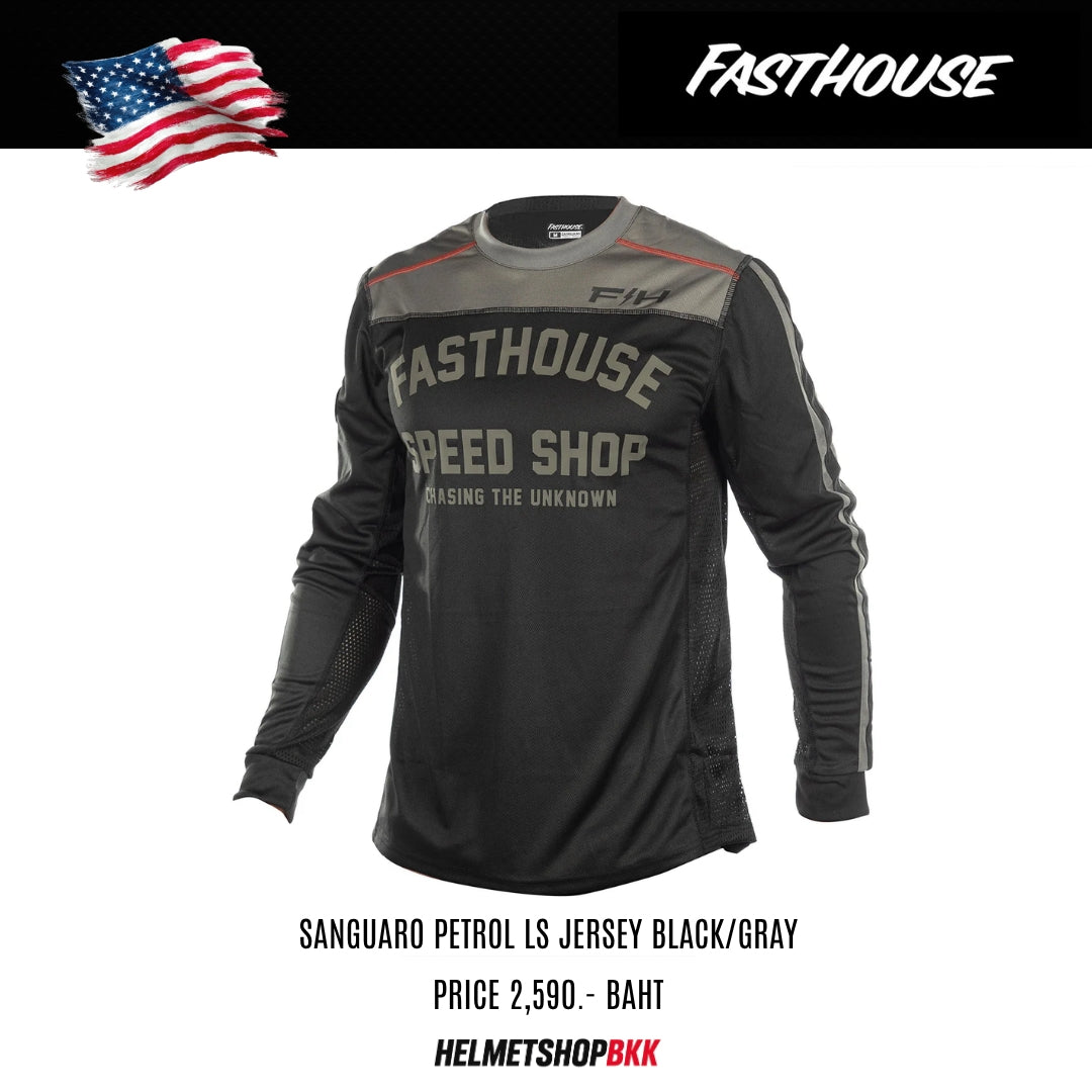 เสื้อแขนยาว FASTHOUSE SANGUARO PETROL LS JERSEY BLACK GRAY