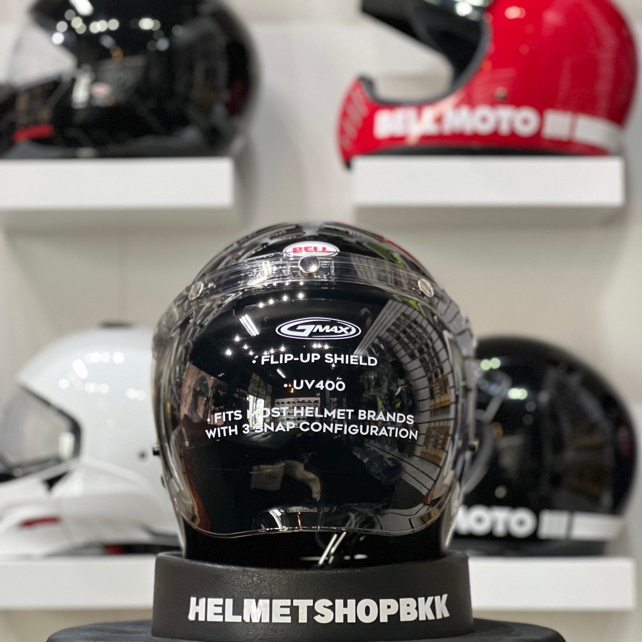 GMAX BUBBLE SHIELD 3-SNAP FLIP-UP SMOKE UNIVERSAL