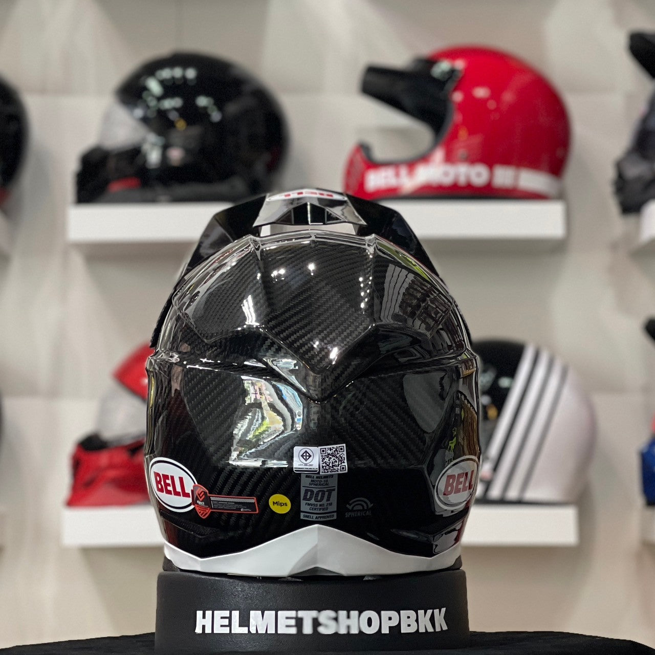 MOTO-10 SPHERICAL GLOSS BLACK WHITE