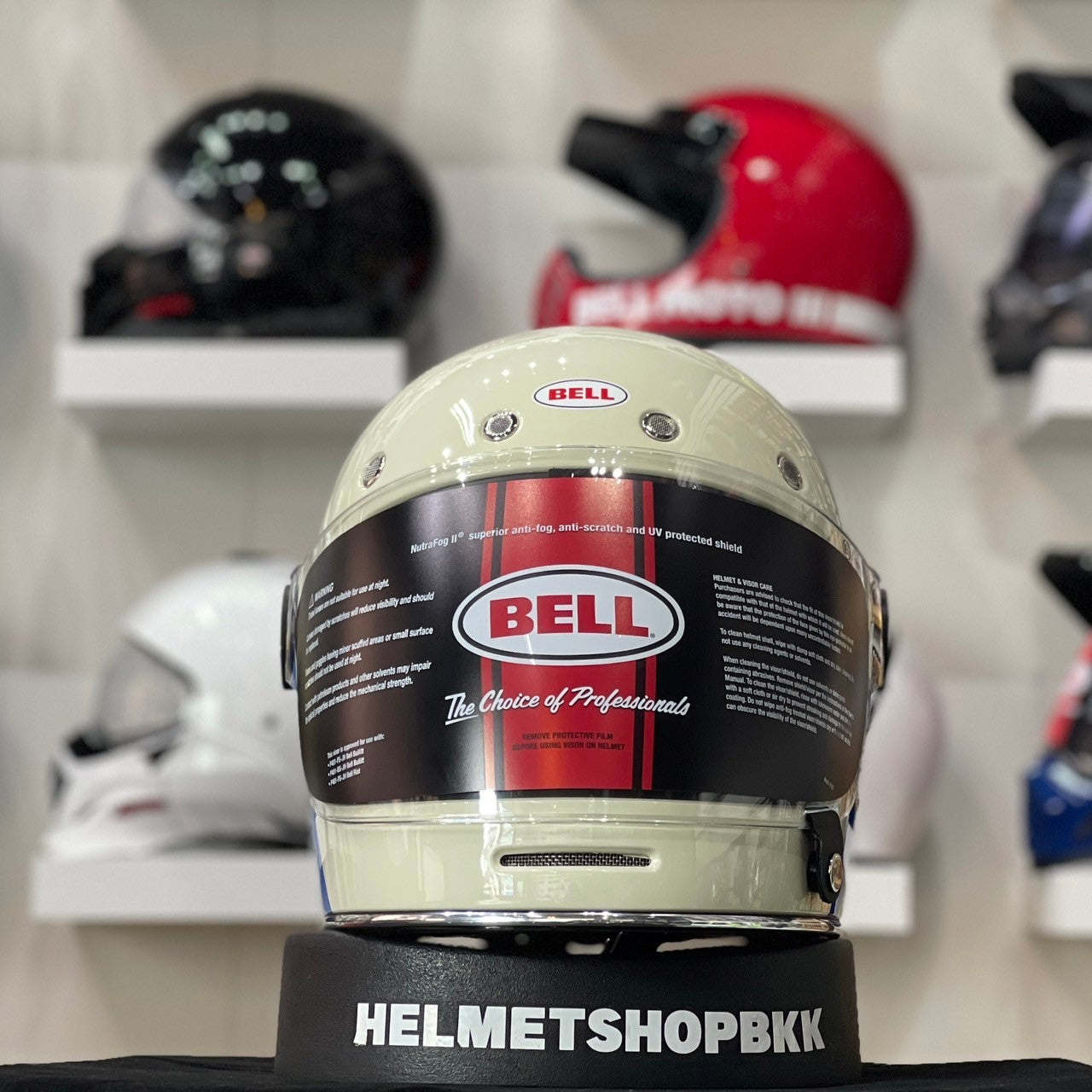 BELL BULLITT SPEEDWAY GLOSS VINTAGE WHITE BLUE