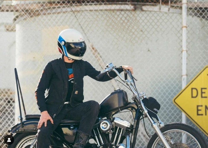 BELL BULLITT SPEEDWAY GLOSS VINTAGE WHITE BLUE