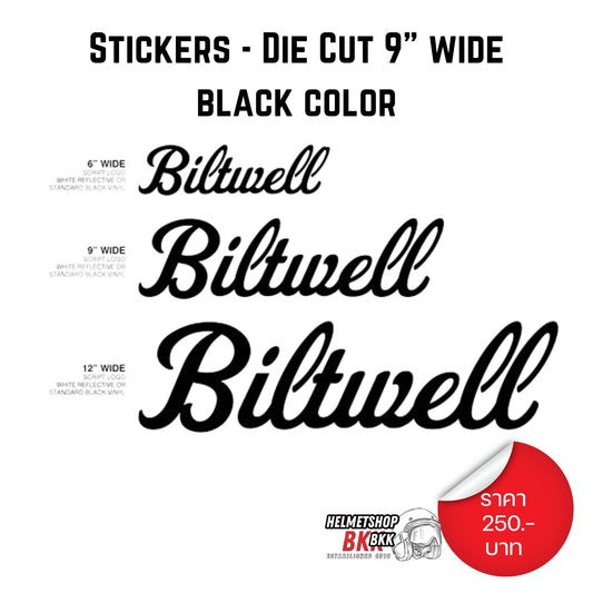 STICKERS BILTWELL- DIE CUT 9" WIDE BLACK COLOR