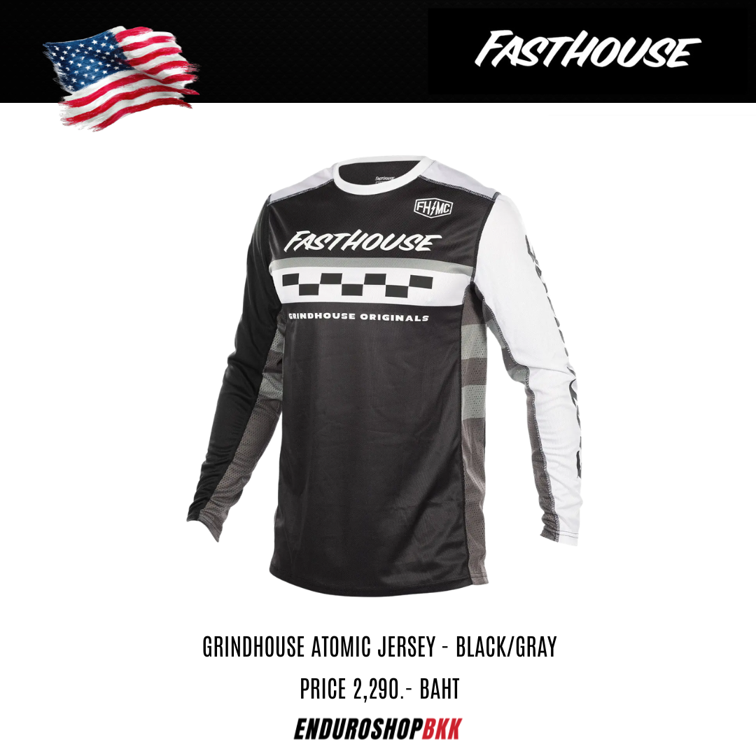 เสื้อแขนยาว FASTHOUSE GRINDHOUSE ATOMIC LS JERSEY BLACK GRAY