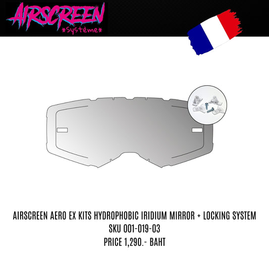 เลนส์แว่นตากันลม AIR SCREEN AERO EXLENS KIT HYDROPHOBIC IRIDIUM MIRROR LOCKING SYSTEM 001-019-03