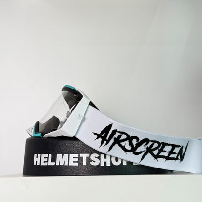 แว่นกันลม AIR SCREEN GOGGLE AERO EX 02 WHITE BLACK TURQUOISE CLEAR