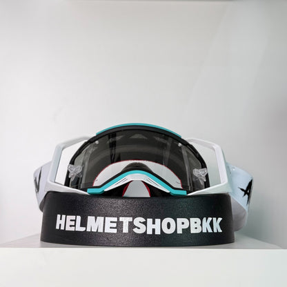 แว่นกันลม AIR SCREEN GOGGLE AERO EX 02 WHITE BLACK TURQUOISE CLEAR