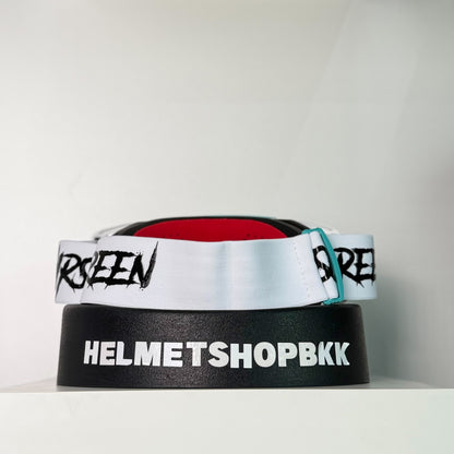 แว่นกันลม AIR SCREEN GOGGLE AERO EX 02 WHITE BLACK TURQUOISE CLEAR