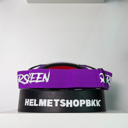 แว่นกันลม AIR SCREEN GOGGLE AERO EX 05 PUPPLE WHITE BLACK CLEAR