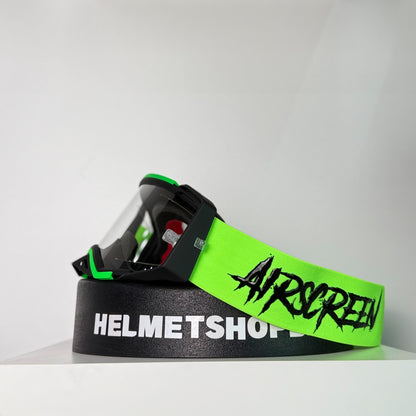 แว่นกันลม AIR SCREEN GOGGLE AERO EX 07 FLUO GREEN BLACK CLEAR