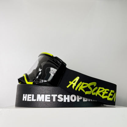 แว่นกันลม AIR SCREEN GOGGLE AERO EX LE2 GLOSSY BLACK NEON YELLOW CLEAR