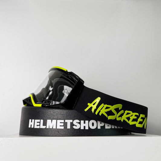 แว่นกันลม AIR SCREEN GOGGLE AERO EX LE2 GLOSSY BLACK NEON YELLOW CLEAR