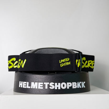แว่นกันลม AIR SCREEN GOGGLE AERO EX LE2 GLOSSY BLACK NEON YELLOW CLEAR