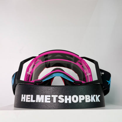 แว่นกันลม AIR SCREEN GOGGLE AERO MX 01 BLACK MAGENTA CYAN CLEAR