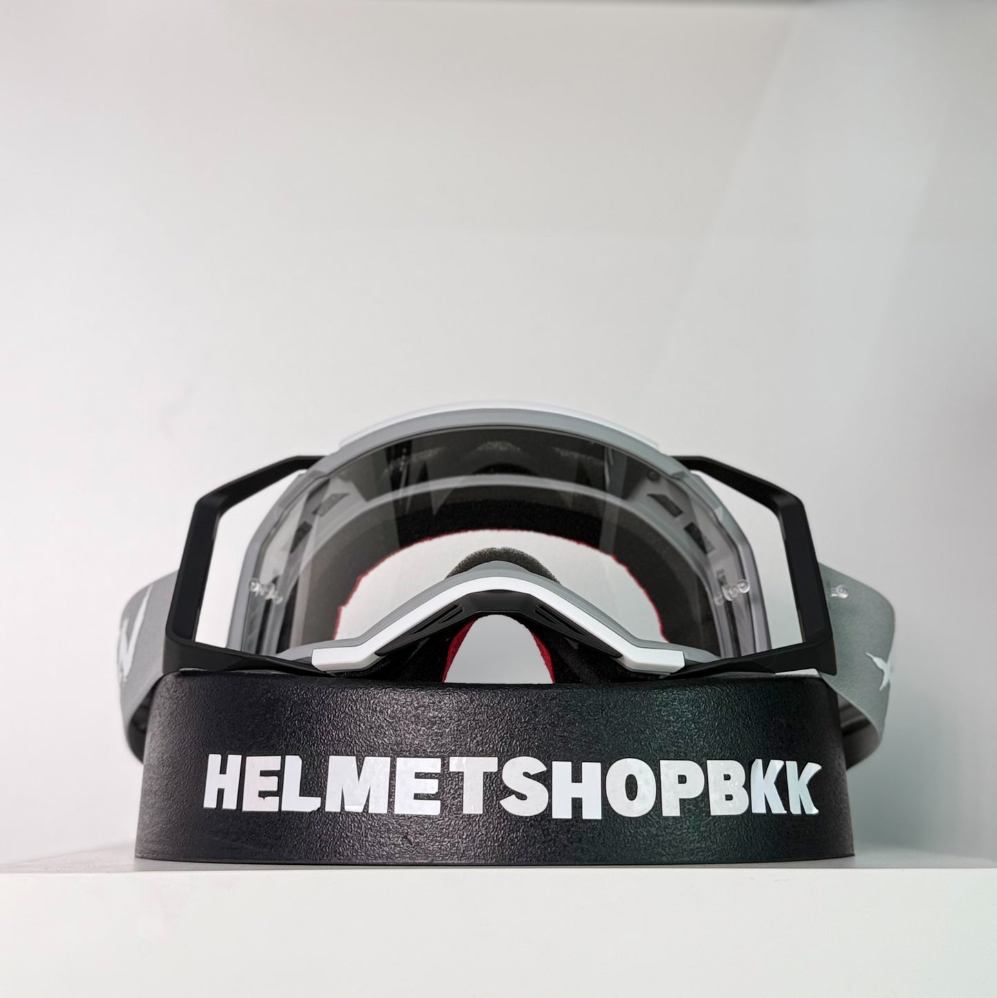 แว่นกันลม AIR SCREEN GOGGLE AERO MX 03 GRAY WHITE BLACK CLEAR