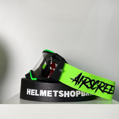 แว่นกันลม AIR SCREEN GOGGLE AERO MX 07 FLUO GREEN BLACK CLEAR