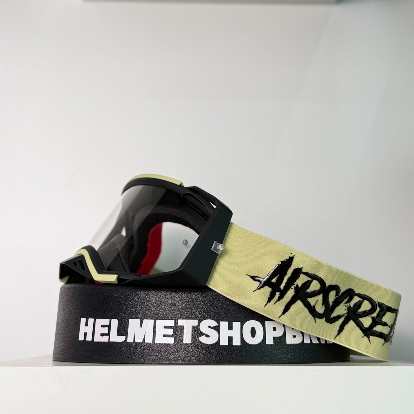 แว่นกันลม AIR SCREEN GOGGLE AERO MX 08 SAND BLACK CLEAR