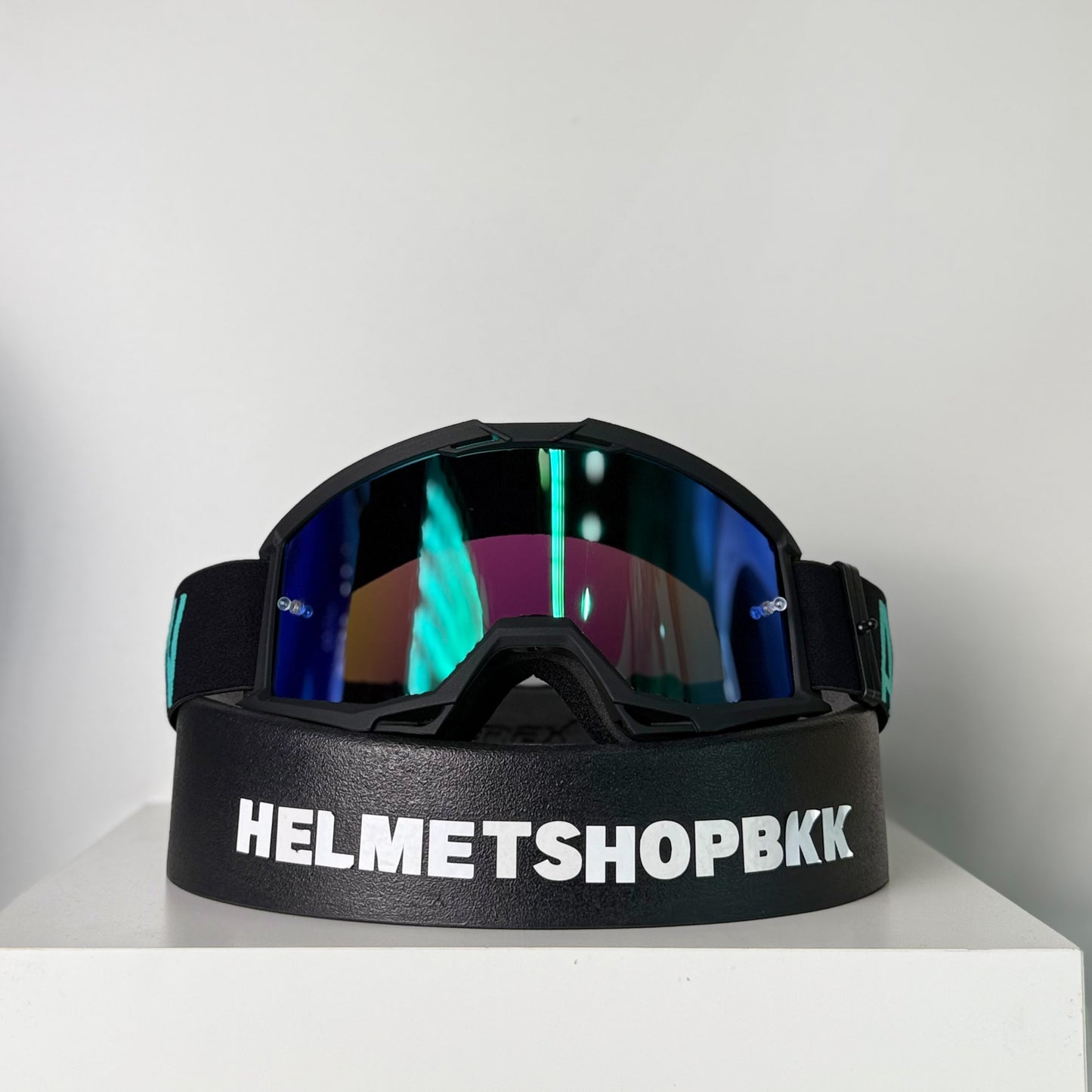 แว่นกันลม AIR SCREEN GOGGLE LITE 02 MX BLACK BLACK IRIDIUM GREEN