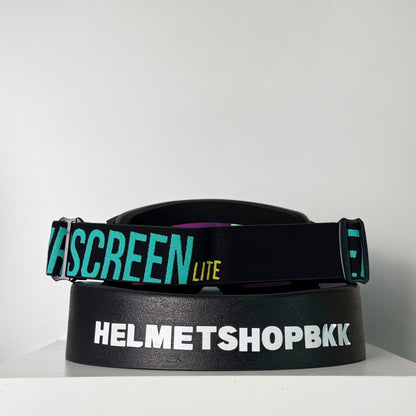 แว่นกันลม AIR SCREEN GOGGLE LITE 02 MX BLACK BLACK IRIDIUM GREEN