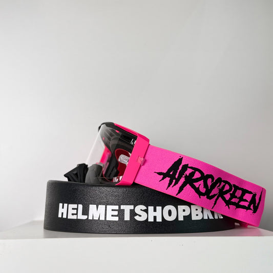 แว่นกันลม AIR SCREEN GOGGLE S-FIT EX BLACK NEON PINK CLEAR