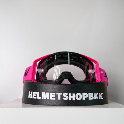 แว่นกันลม AIR SCREEN GOGGLE S-FIT EX BLACK NEON PINK CLEAR