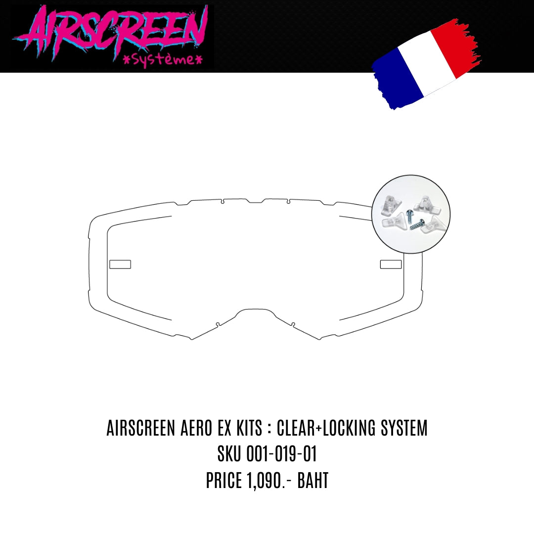 เลนส์แว่นตากันลม AIR SCREEN LENS KIT AERO EX CLEAR 001-019-01