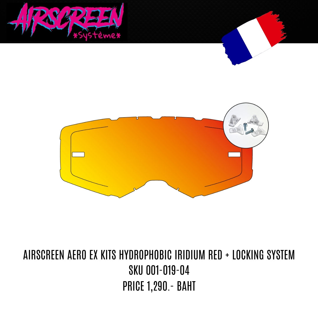 เลนส์แว่นตากันลม AIR SCREEN LENS KIT AERO EX IRIDIUM RED 001-019-04