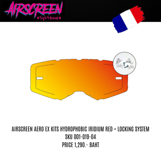 เลนส์แว่นตากันลม AIR SCREEN LENS KIT AERO EX IRIDIUM RED 001-019-04