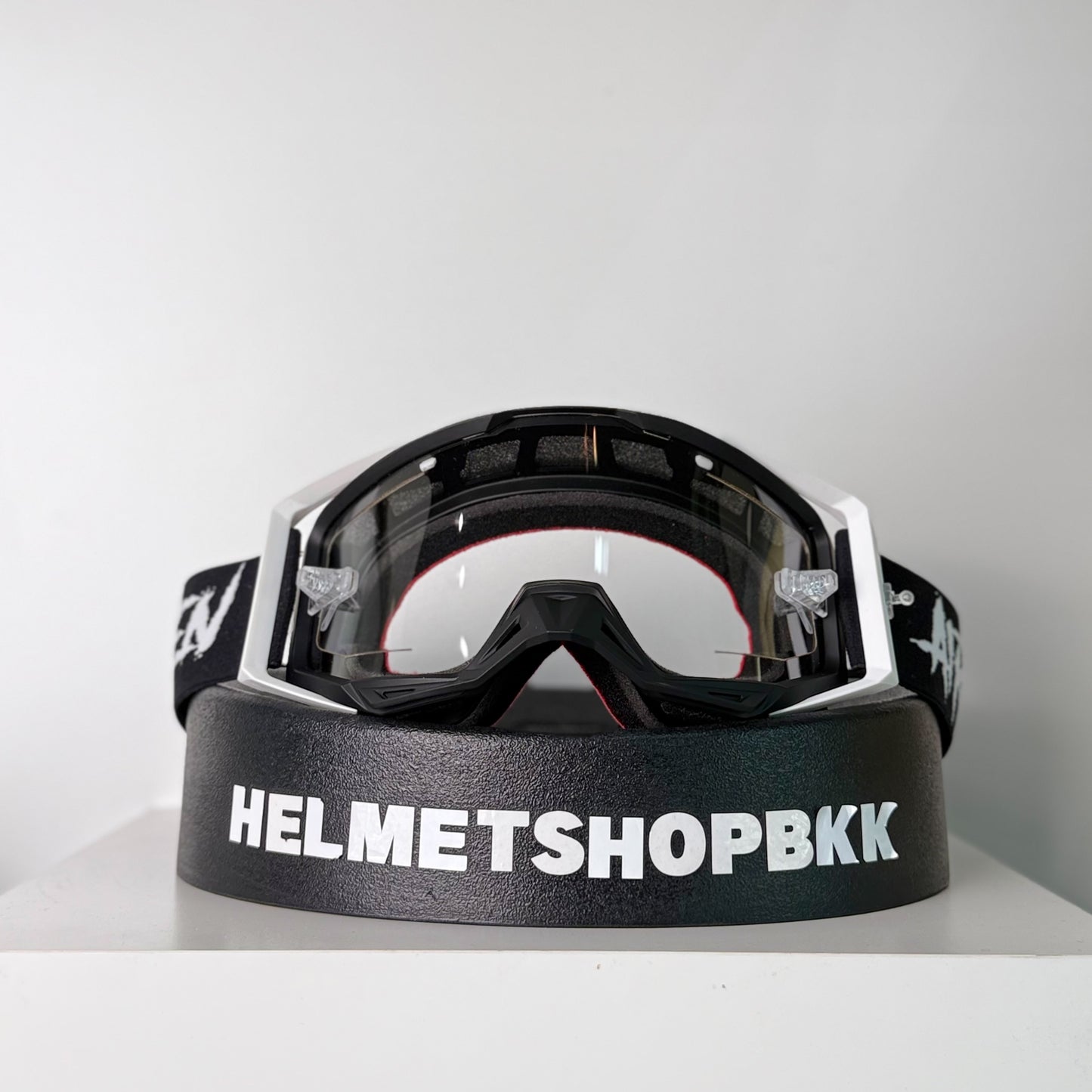 แว่นกันลม AIR SCREEN GOGGLE S-FIT EX BLACK WHITE CLEAR