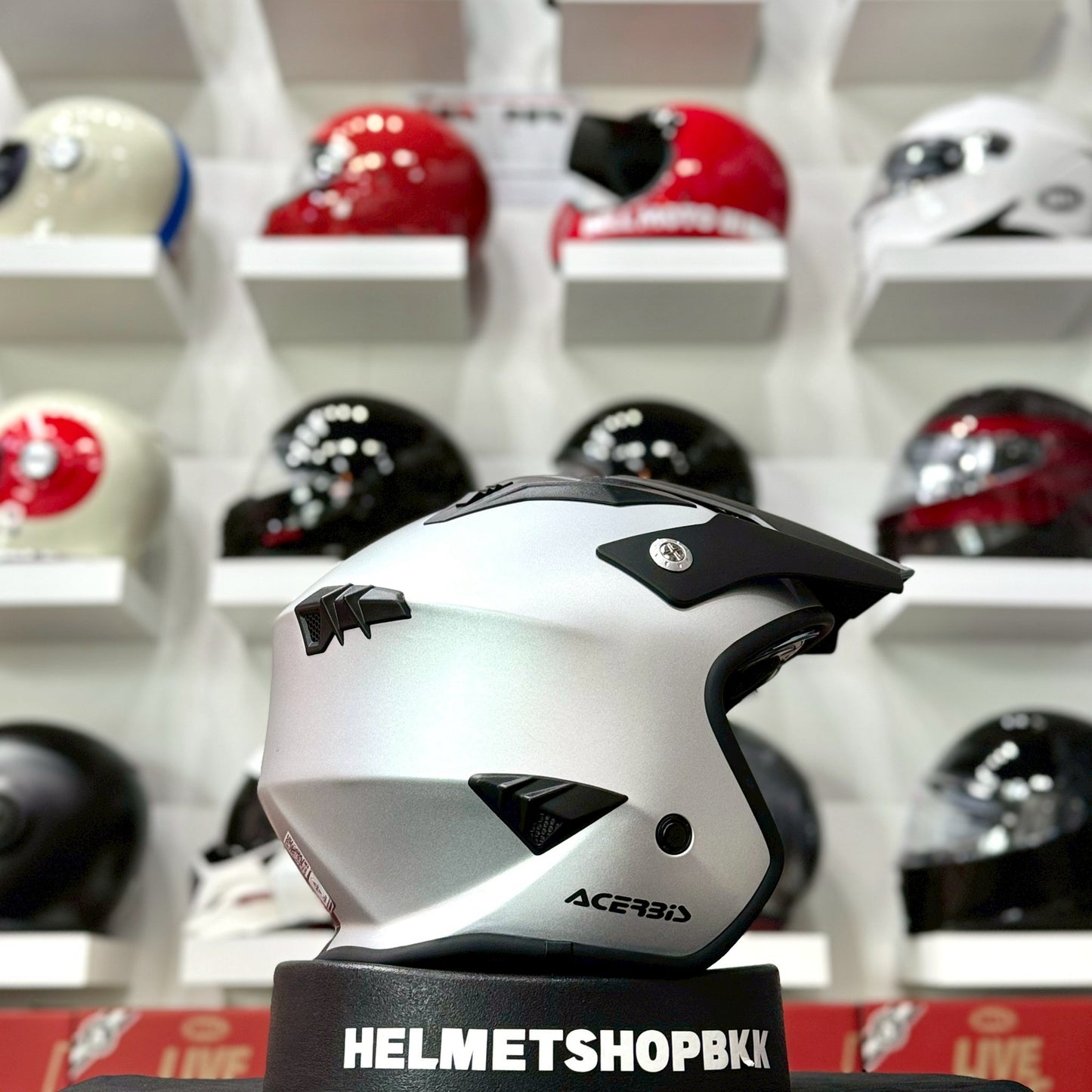 ACERBIS JET ARIA METALLIC HELMET SILVER