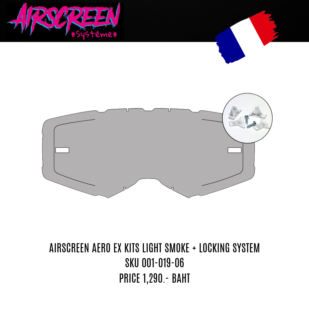 เลนส์แว่นตากันลม AIR SCREEN LENS AERO EX KIT LIGHT SMOKE 001-019-06