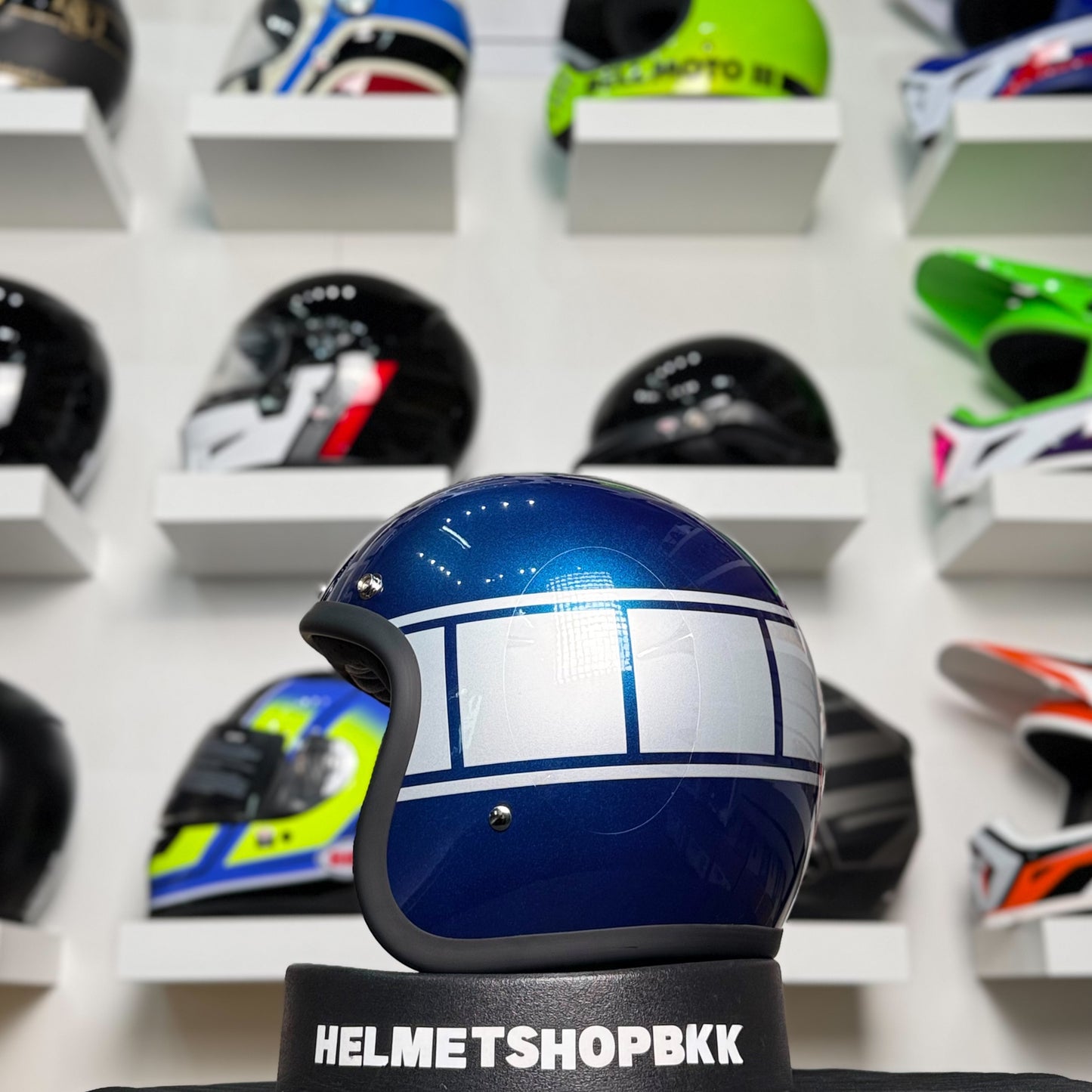 BILTWELL BONANZA HOLESHOT METALLIC BLUE SILVER