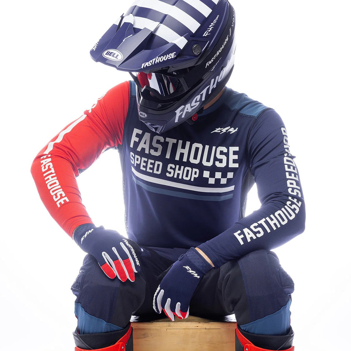 เสื้อแขนยาว FASTHOUSE GRINDHOUSE HUDSON JERSEY BLUE RED