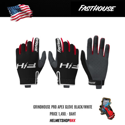 ถุงมือไบท์เกอร์ FASTHOUSE GRINDHOUSE PRO APEX GLOVE BLACK WHITE
