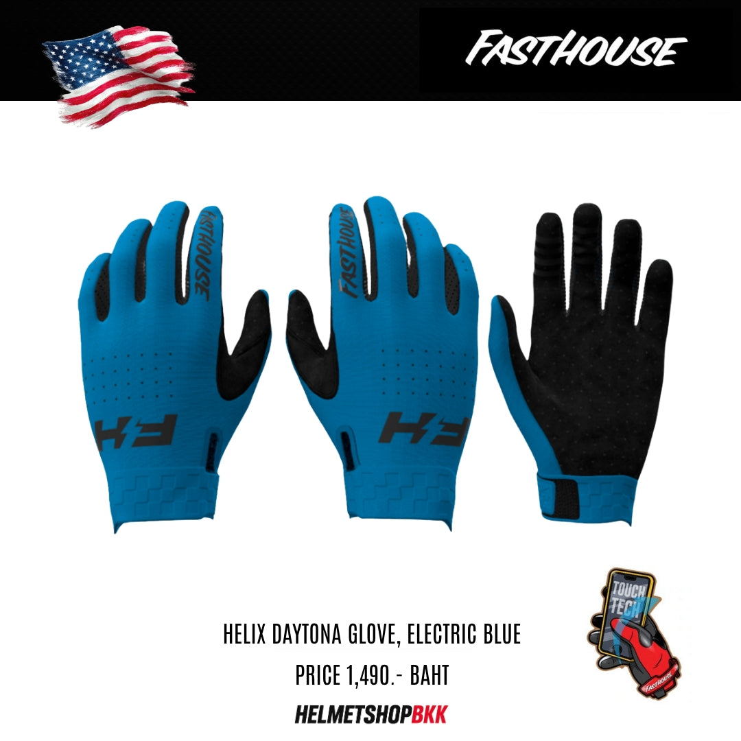 ถุงมือไบท์เกอร์ FASTHOUSE HELIX DAYTONA GLOVE ELECTRIC BLUE