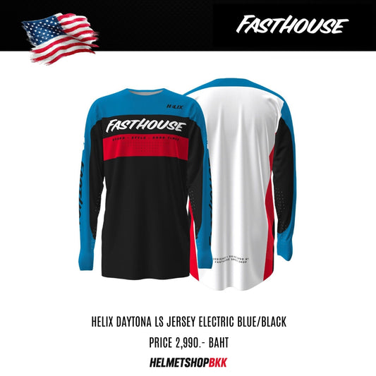เสื้อแขนยาว FASTHOUSE HELIX DAYTONA LS JERSEY ELECTRIC BLUE BLACK