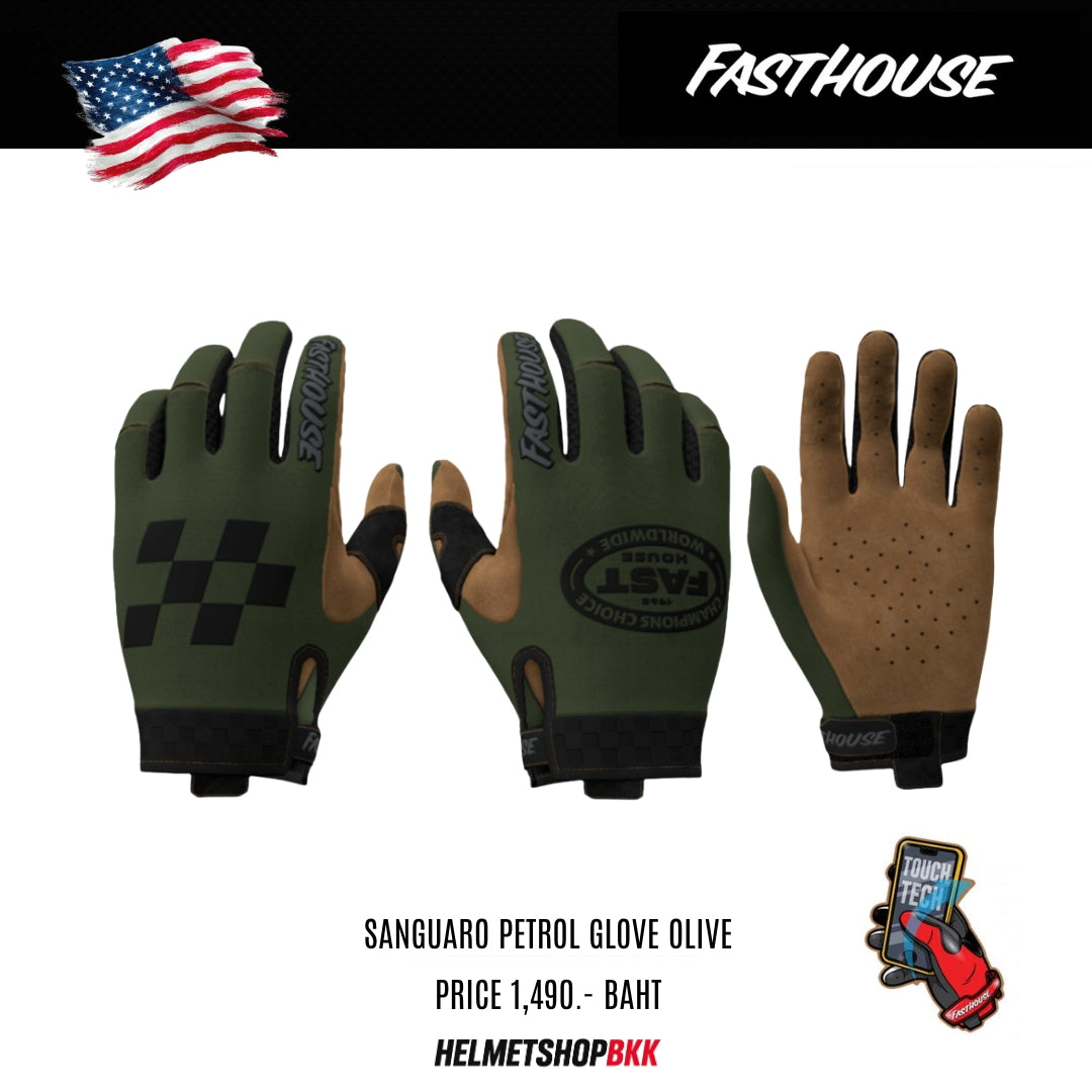 ถุงมือไบท์เกอร์ FASTHOUSE SANGUARO PETROL GLOVE OLIVE