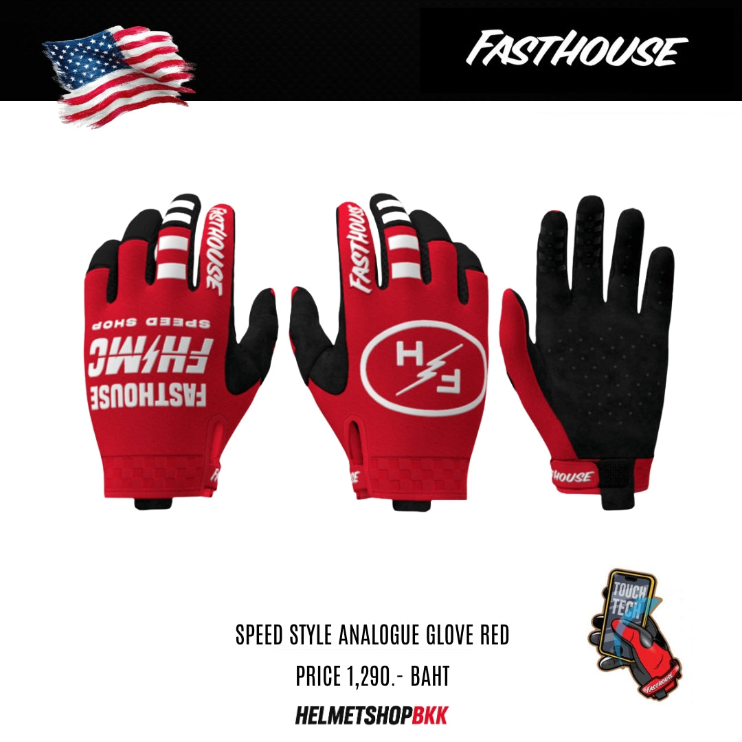 ถุงมือไบท์เกอร์ FASTHOUSE SPEED STYLE ANALOGUE GLOVE RED