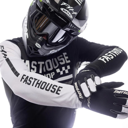 ถุงมือไบท์เกอร์ FASTHOUSE SPEED STYLE HUDSON GLOVE BLACK WHITE