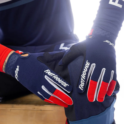ถุงมือไบท์เกอร์ FASTHOUSE SPEED STYLE HUDSON GLOVE BLUE RED