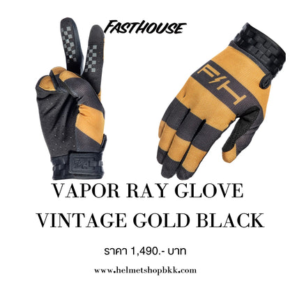 ถุงมือไบท์เกอร์ FASTHOUSE VAPOR RAY GLOVE VINTAGE GOLD BLACK