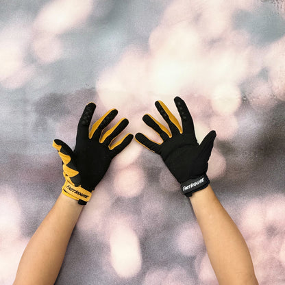 ถุงมือไบท์เกอร์ FASTHOUSE SPEED STYLE HERO GLOVE BLACK VINTAGE GOLD