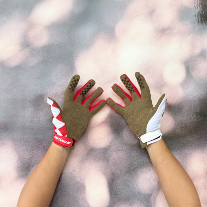 ถุงมือไบท์เกอร์ FASTHOUSE SPEED STYLE HERO GLOVE WHITE RED