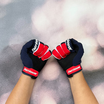 ถุงมือไบท์เกอร์ FASTHOUSE SPEED STYLE HUDSON GLOVE BLUE RED