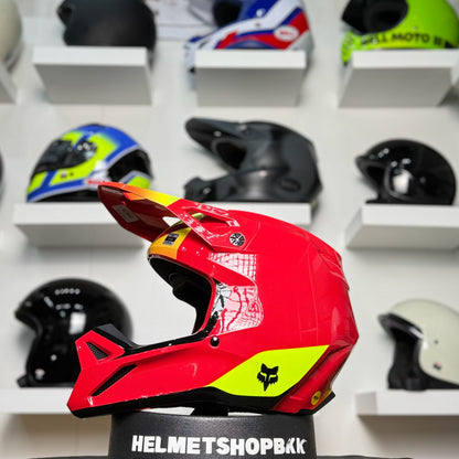 หมวกกันน็อคเด็ก FOX YOUTH V1 BALLAST FLO RED