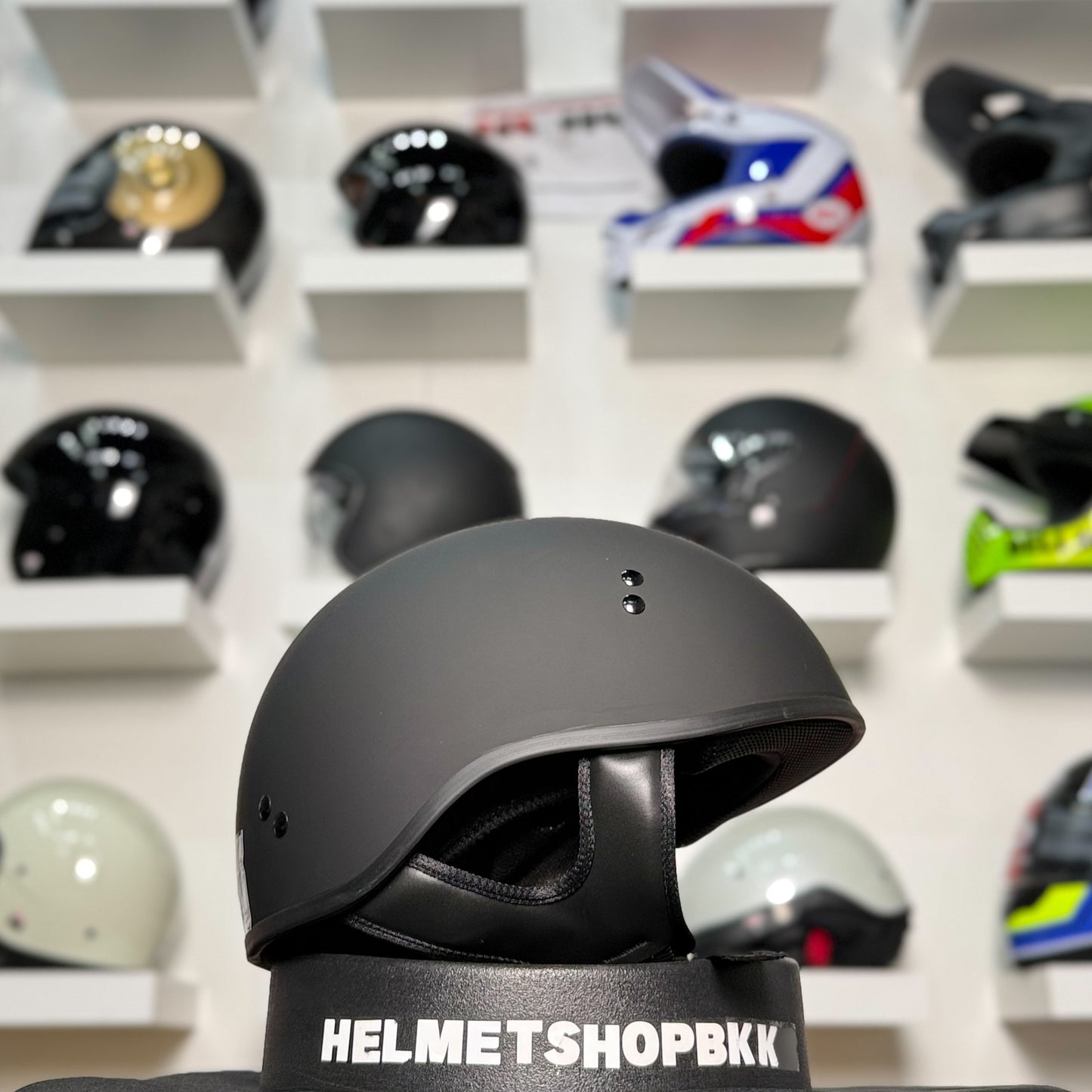 หมวกกันน็อค GMAX HH-45 HALF HELMET MATTE BLACK