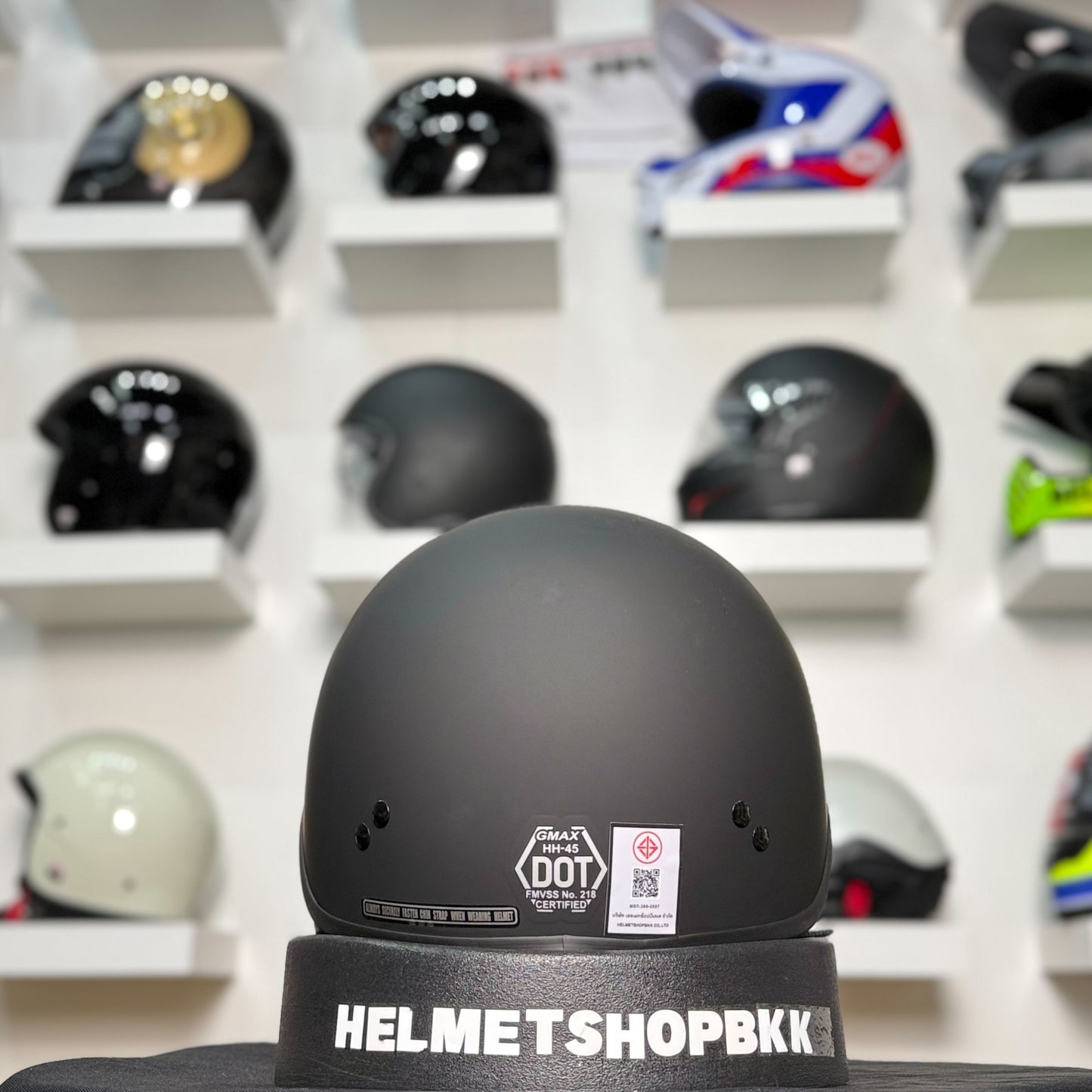 หมวกกันน็อค GMAX HH-45 HALF HELMET MATTE BLACK